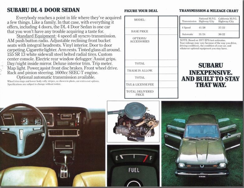 1977Ns SUBARU DL 4door Sedan(2)